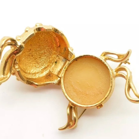 Puffer Fish solid Perfume Locket Brooch pin - Picture 2 of 2